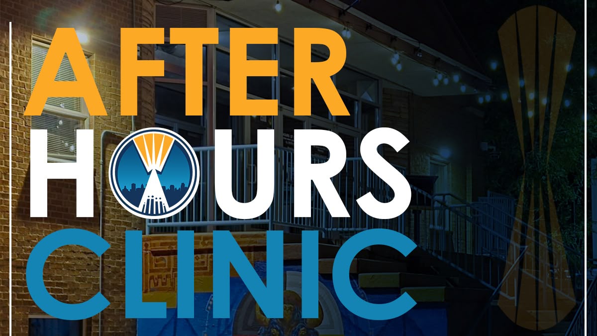 After hours clinic text infront of the main entrance of Urban Indian Center of Salt Lake, Down town Location.